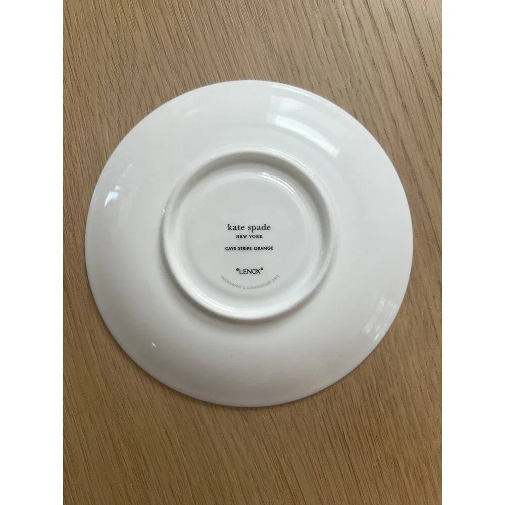 Lenox Kate Spade New York Cays Stripe Orange Tea Saucer Plate